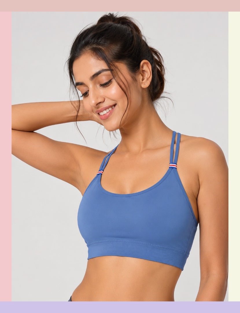 Women's Lightly Padded Sports Bra | Stretchable Non-Wired Seamless Bra for Gym, Yoga & Daily Wear (Free Size)