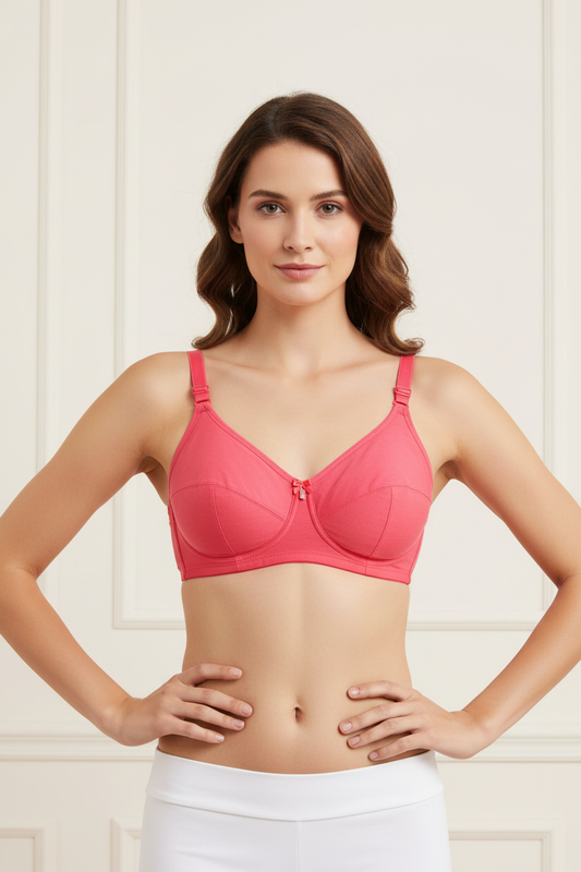 Coral Non-Padded Bra - Front Facing Pose
