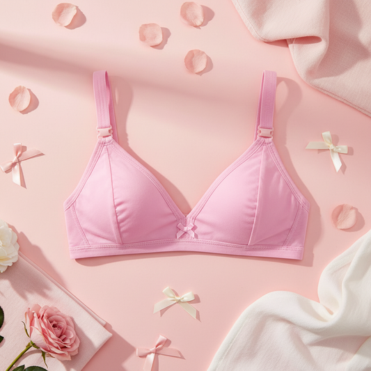 Pink Bra - Rose Petal Aesthetic Flat Lay