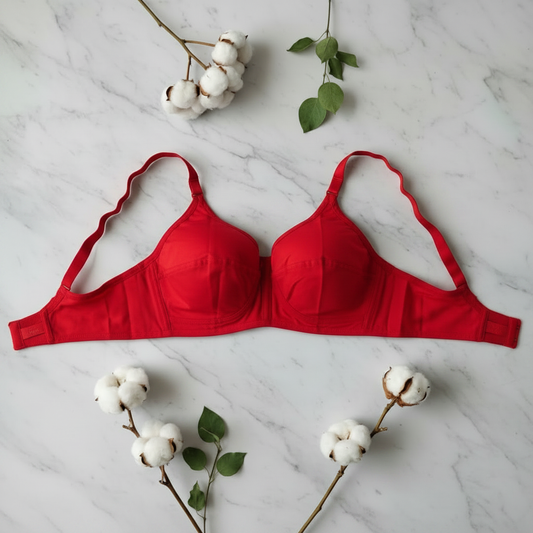 Red Bra - Cotton Flower Marble Flat Lay